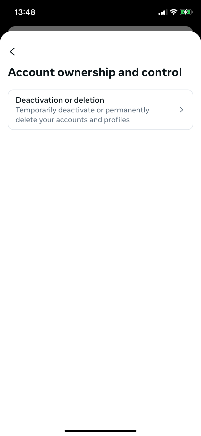 Menu ‘Account ownership and control’ Bild: Menu ‘Account ownership and control’