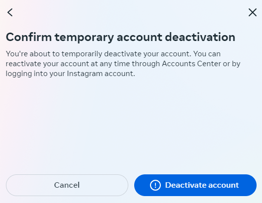 Confirm the deactivation Bild: Confirm the deactivation