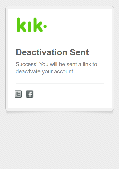 Confirmation of the deactivation link being sent Bild: Confirmation of the deactivation link being sent