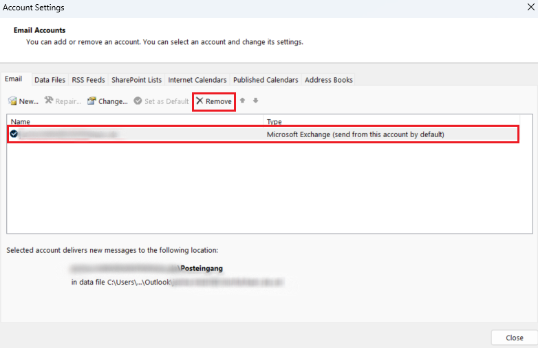 Outlook desktop app: Email Accounts Bild: Outlook desktop app: Email Accounts