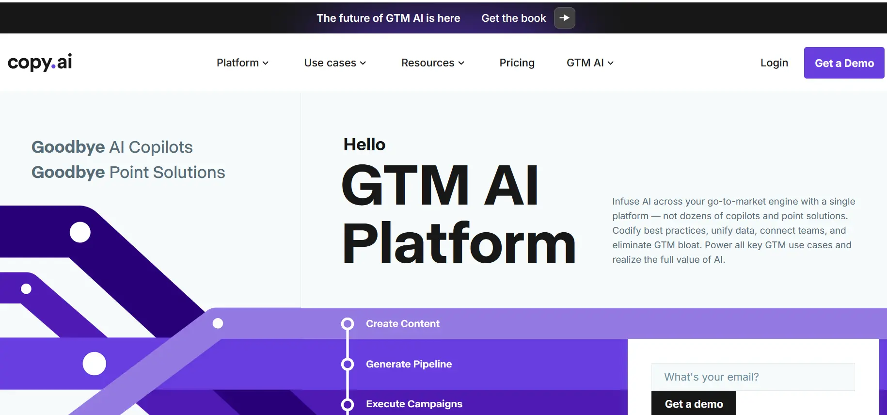 Screenshot of Copy.ai website Bild: Screenshot of Copy.ai website
