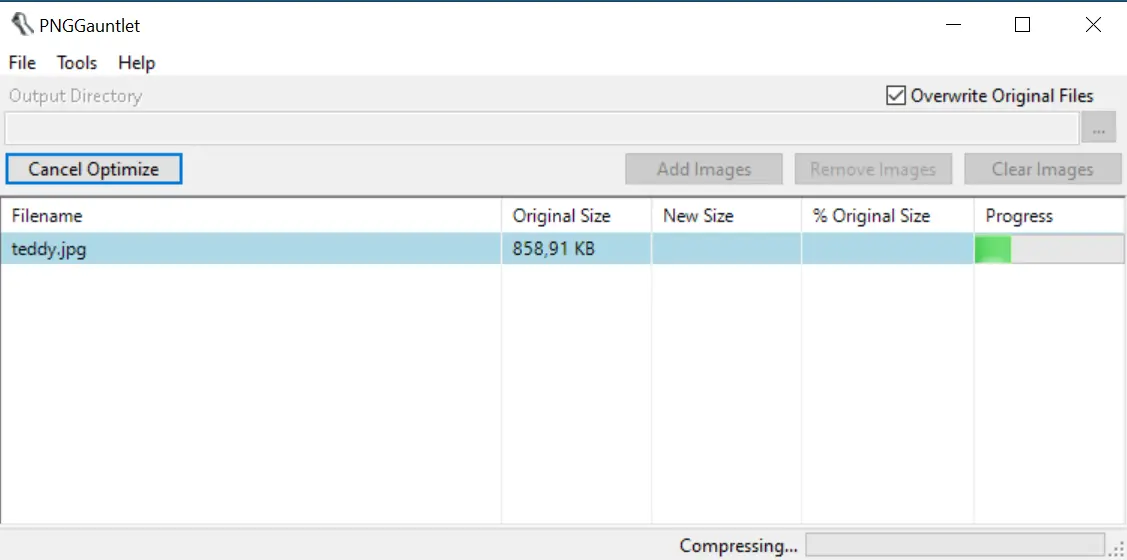 Bild: Screenshot of the PNGGauntlet interface