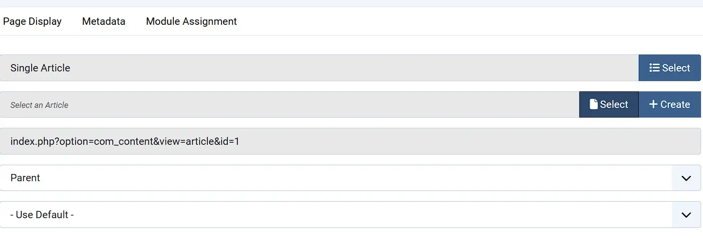 Joomla menu item ‘Home Menu’ Bild: Joomla menu item ‘Home Menu’
