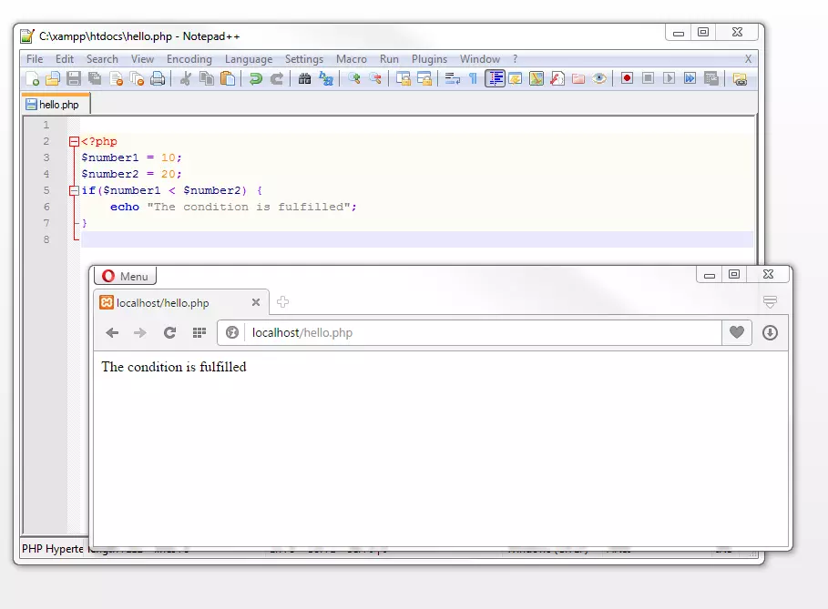 Bild: The language construct if in the application