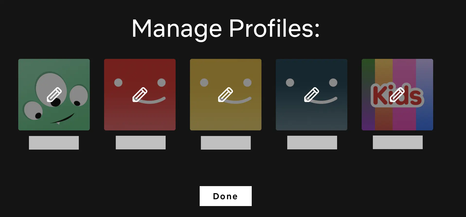 Netflix: Profiles with pencil symbols Bild: Netflix: Profiles with pencil symbols