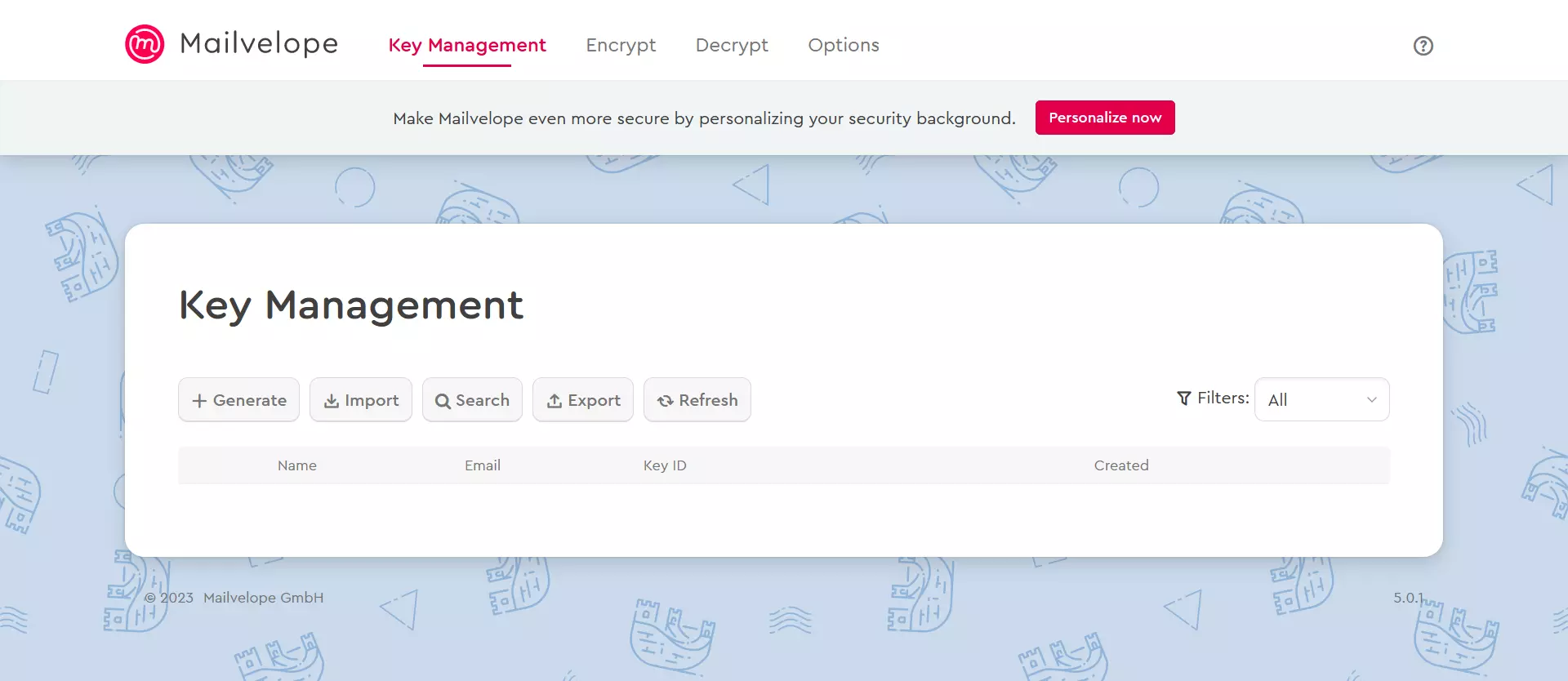 Mailvelope interface in Firefox browser Bild: Mailvelope interface in Firefox browser