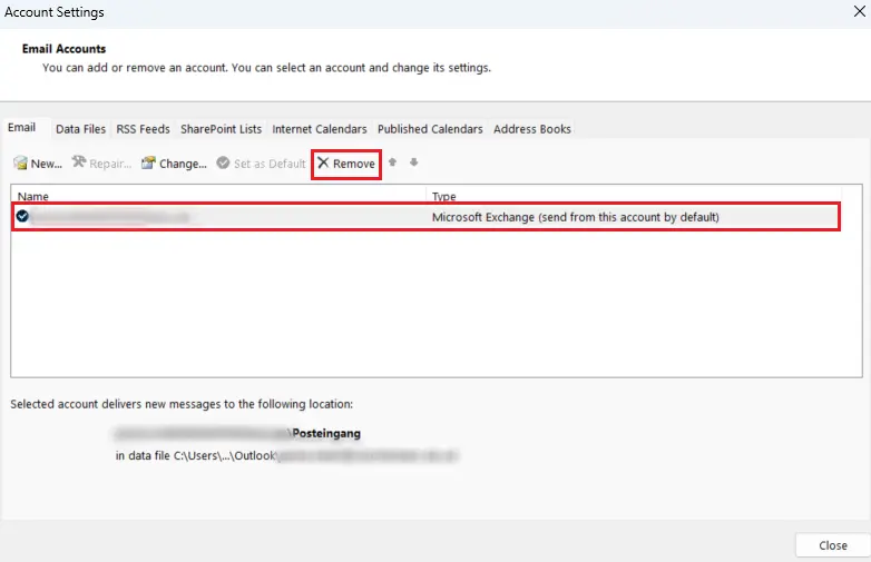 Outlook desktop app: Email Accounts Afbeelding: Outlook desktop app: Email Accounts
