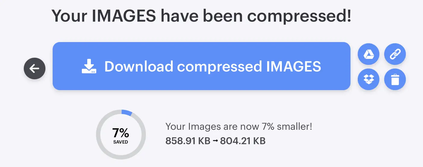 Bild: Screenshot of image compression with iLoveIMG
