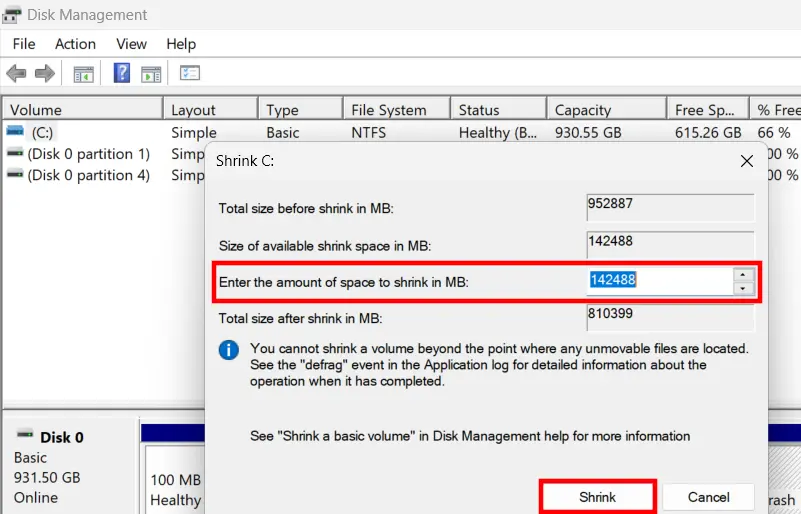 Bild: Windows 11 Disk Management