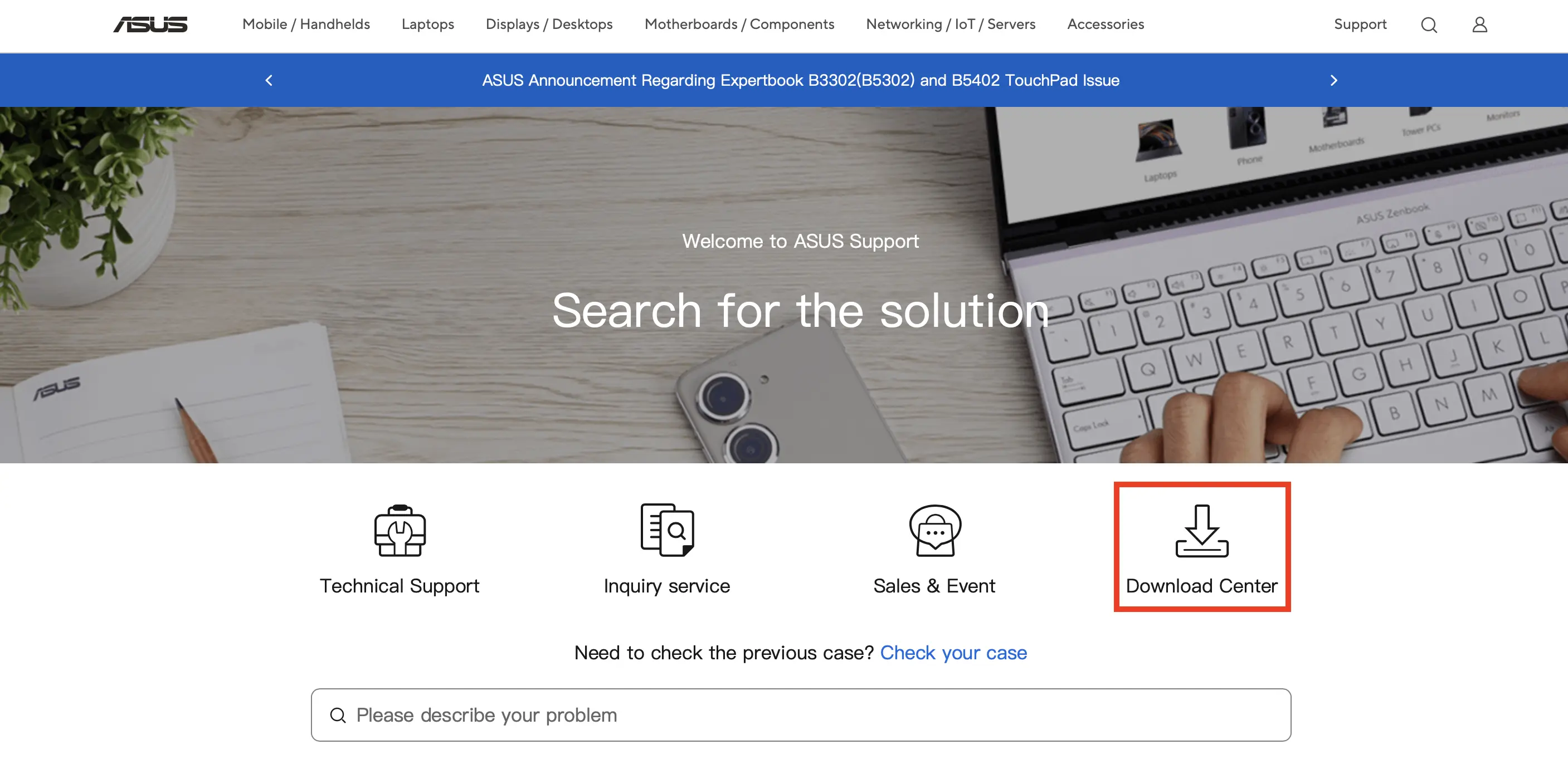 ASUS Website: Download Center Bild: ASUS Website: Download Center