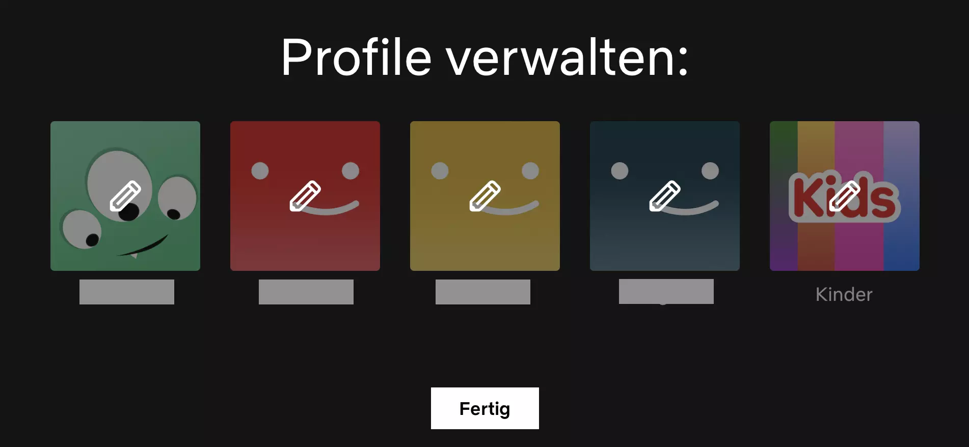 Bild: Netflix: Profile mit Stiftsymbol