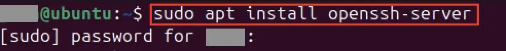 Screenshot of the installation of OpenSSH in the terminal Afbeelding: Screenshot of the installation of OpenSSH in the terminal