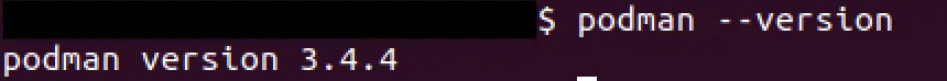 Podman: Visning av version på Ubuntu Bild: Podman: Visning av version på Ubuntu