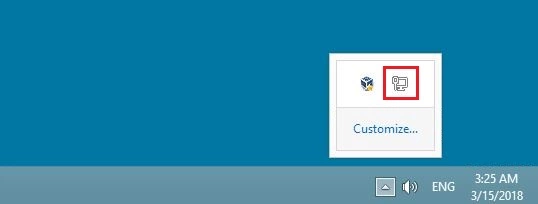 Bild: Windows 8: Network connection icon in the notification panel