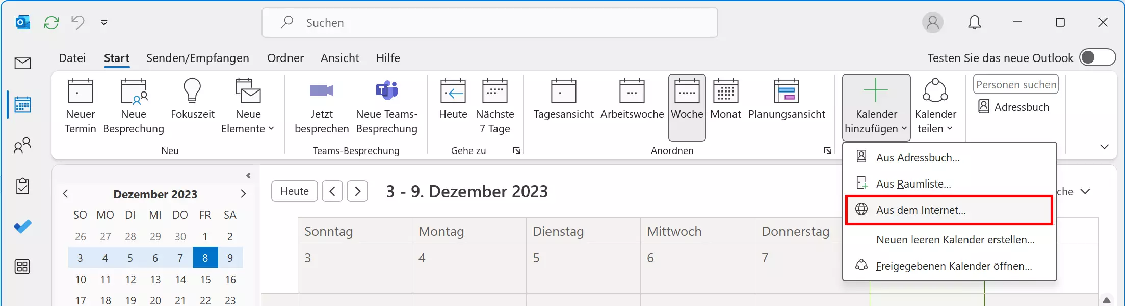 Kalender online hinzufügen Bild: Kalender online hinzufügen