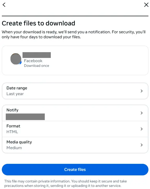 Bild: Facebook: Create files to download