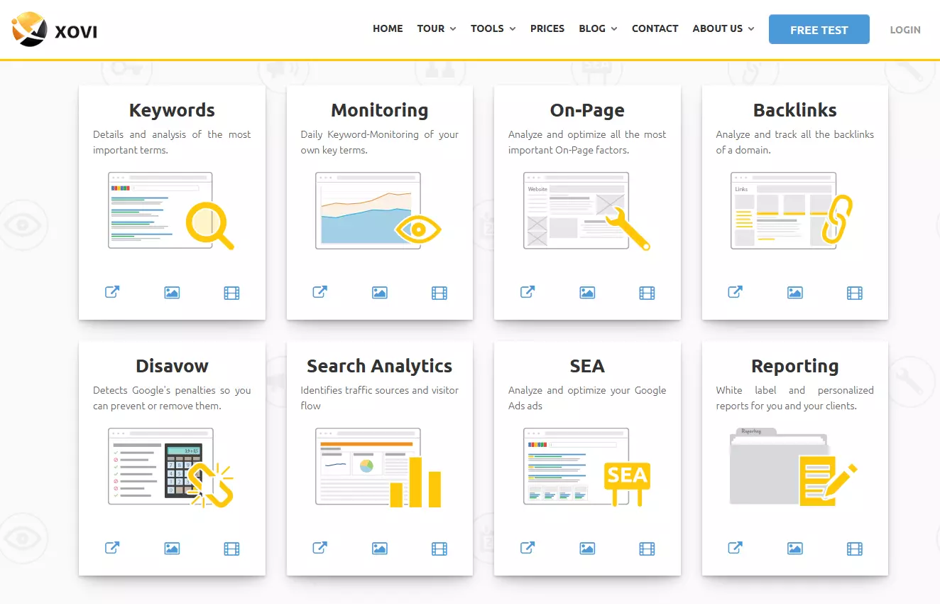 Tool description on XOVI’s website Bild: Tool description on XOVI’s website