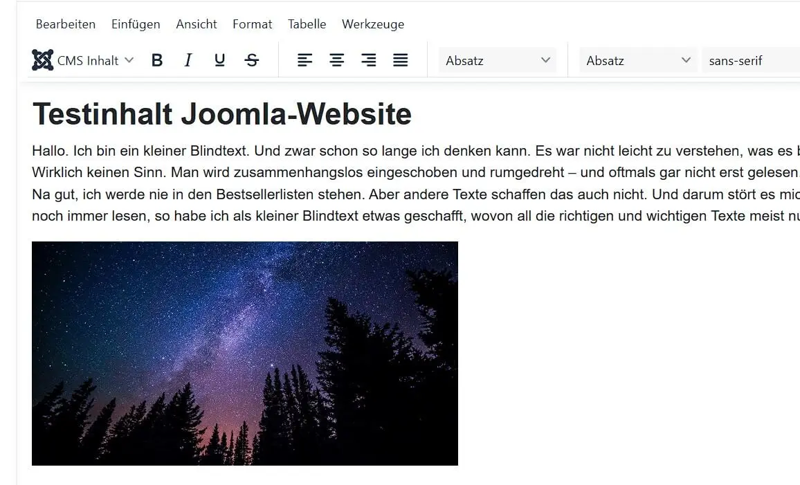 Bild: Joomla-Artikel mit Bild