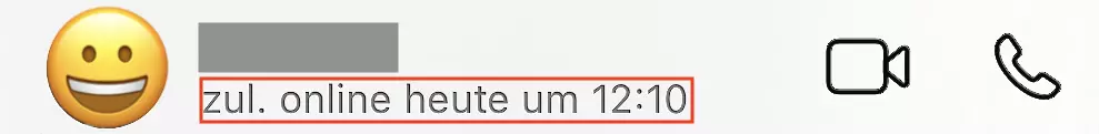 Bild: Screenshot des Online-Status im WhatsApp-Chat
