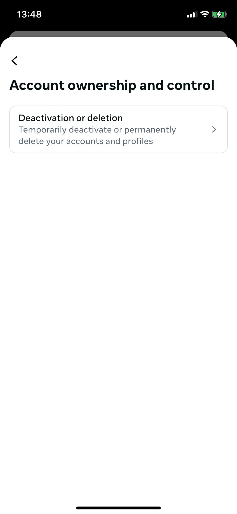 Menu ‘Account ownership and control’ Bild: Menu ‘Account ownership and control’