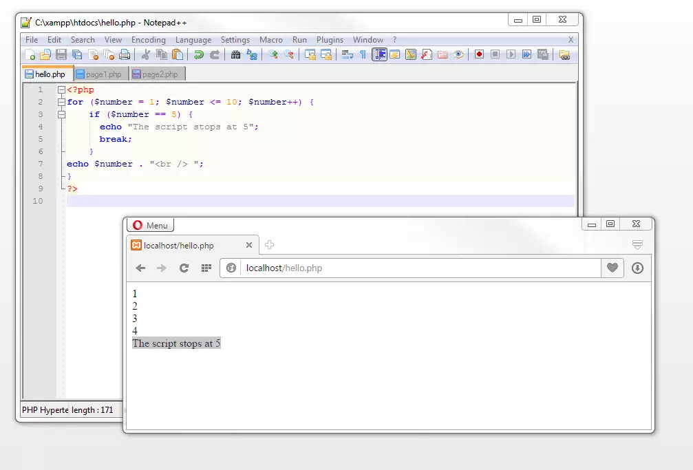 Bild: for loop with break