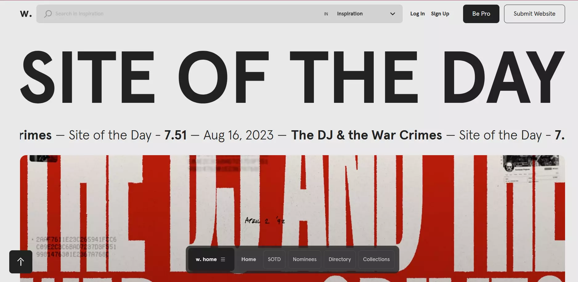 Bild: Screenshot of the Awwwards website