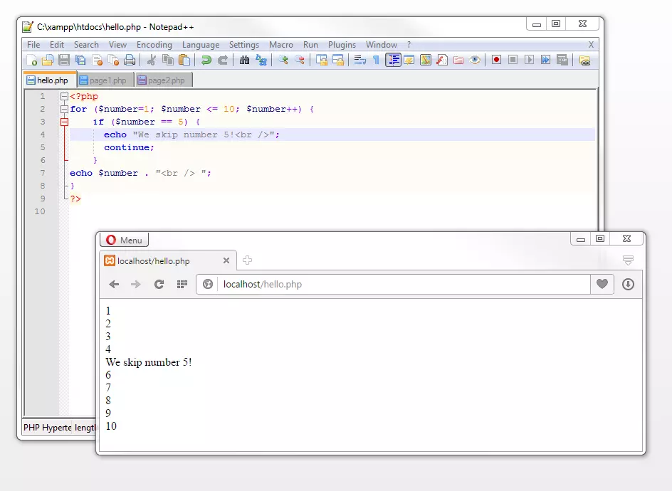 Bild: for loop with continue statement