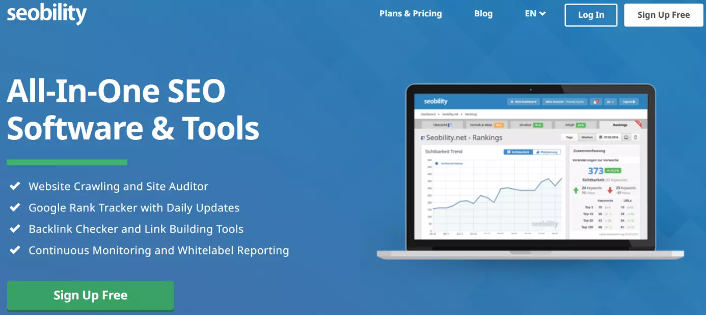 Seobility homepage Bild: Seobility homepage