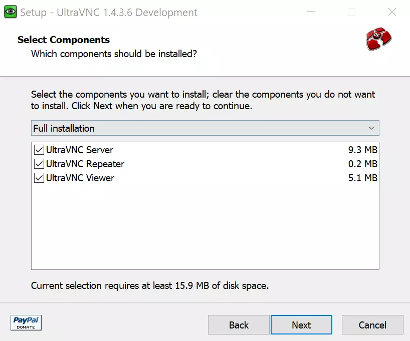 Bild: UltraVNC Server Setup