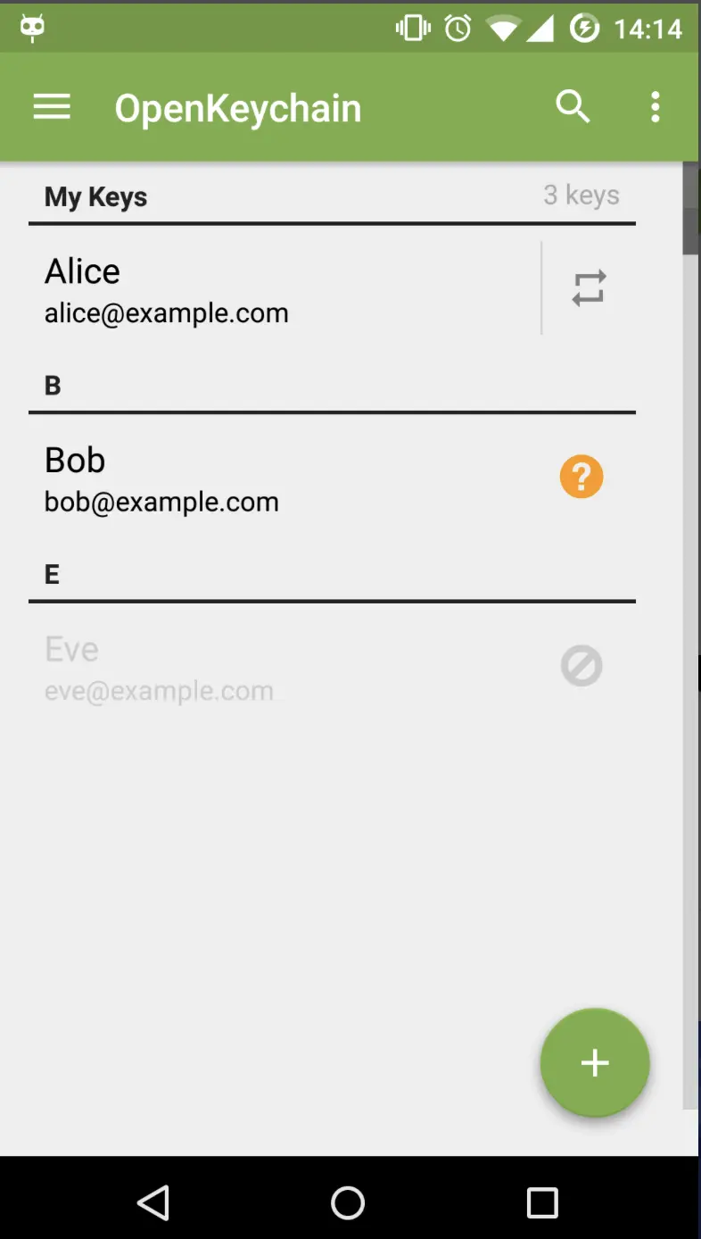 Bild: Screenshot OpenKeychain Android