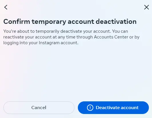 Confirm the deactivation Bild: Confirm the deactivation