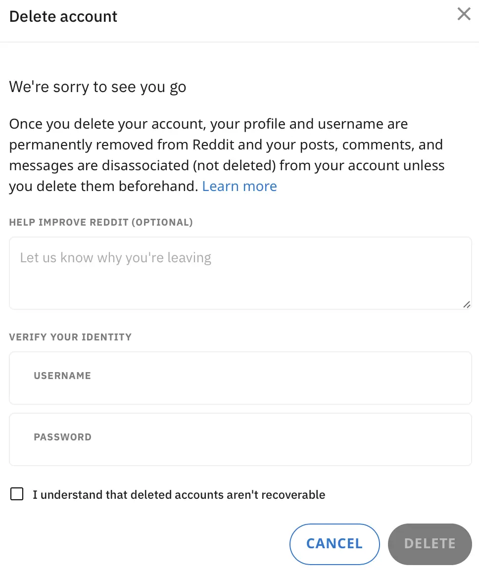 Bild: Reddit: Confirm deletion