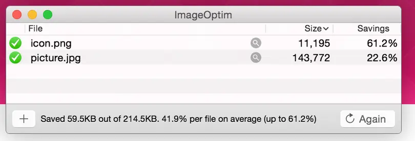 Bild: Screenshot of ImageOptim