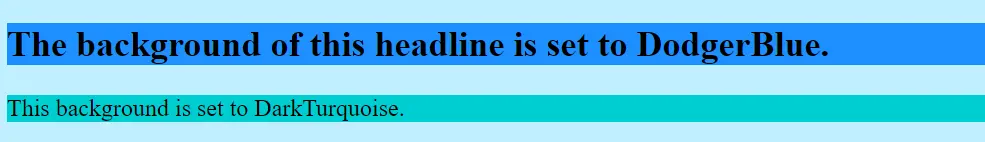 Example: Three different coloured HTML backgrounds Bild: Example: Three different coloured HTML backgrounds