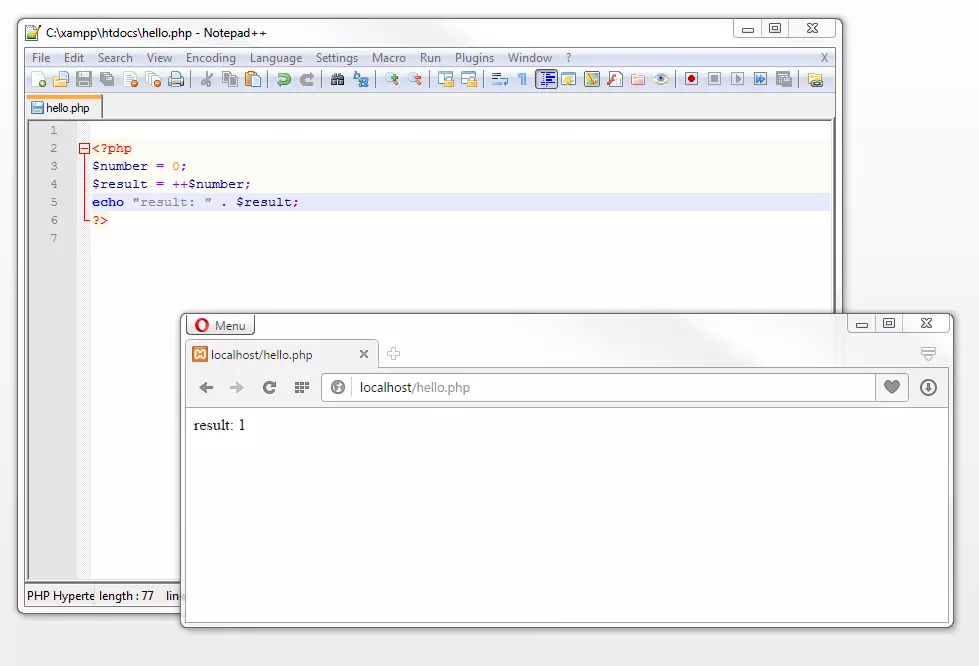 Bild: Pre-increment the number 0