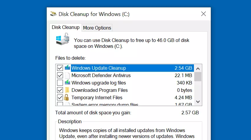 Windows 10 disk cleanup: clean up system files Bild: Windows 10 disk cleanup: clean up system files