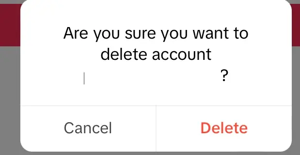 TikTok: Final confirmation of account deletion Bild: TikTok: Final confirmation of account deletion