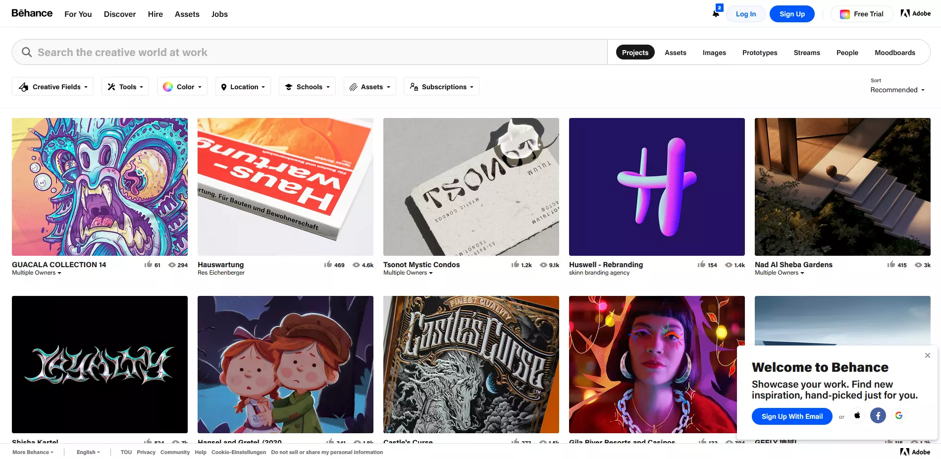 Bild: Screenshot of Behance’s website