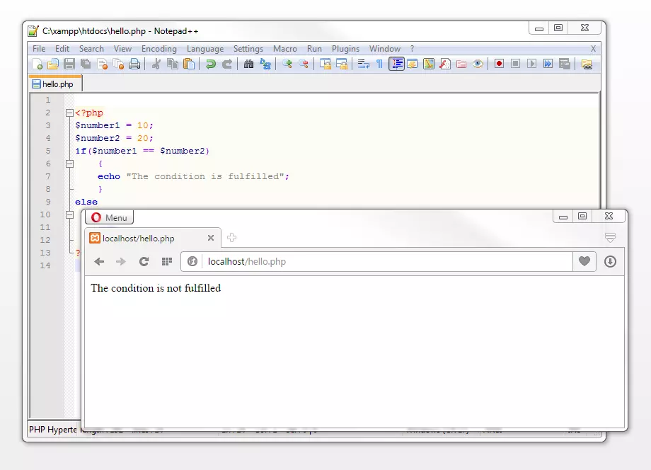 Bild: The language construct else in the application