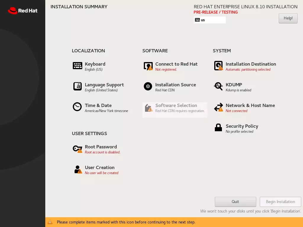 Bild: Screenshot of the installation menu