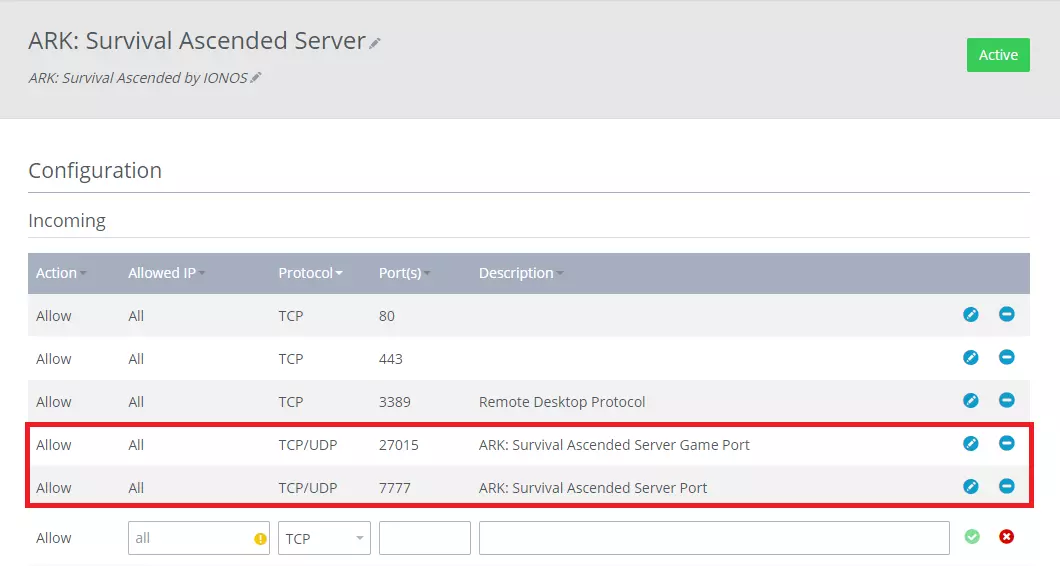 Port forwarding in the IONOS Cloud Panel Bild: Port forwarding in the IONOS Cloud Panel