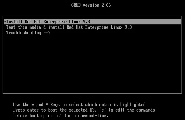 Bild: Screenshot of the Red Hat 9 installation menu