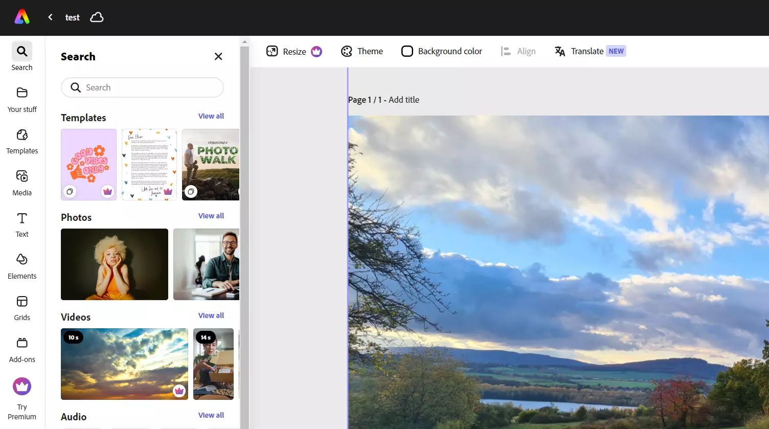 Screenshot from Adobe Express Bild: Screenshot from Adobe Express