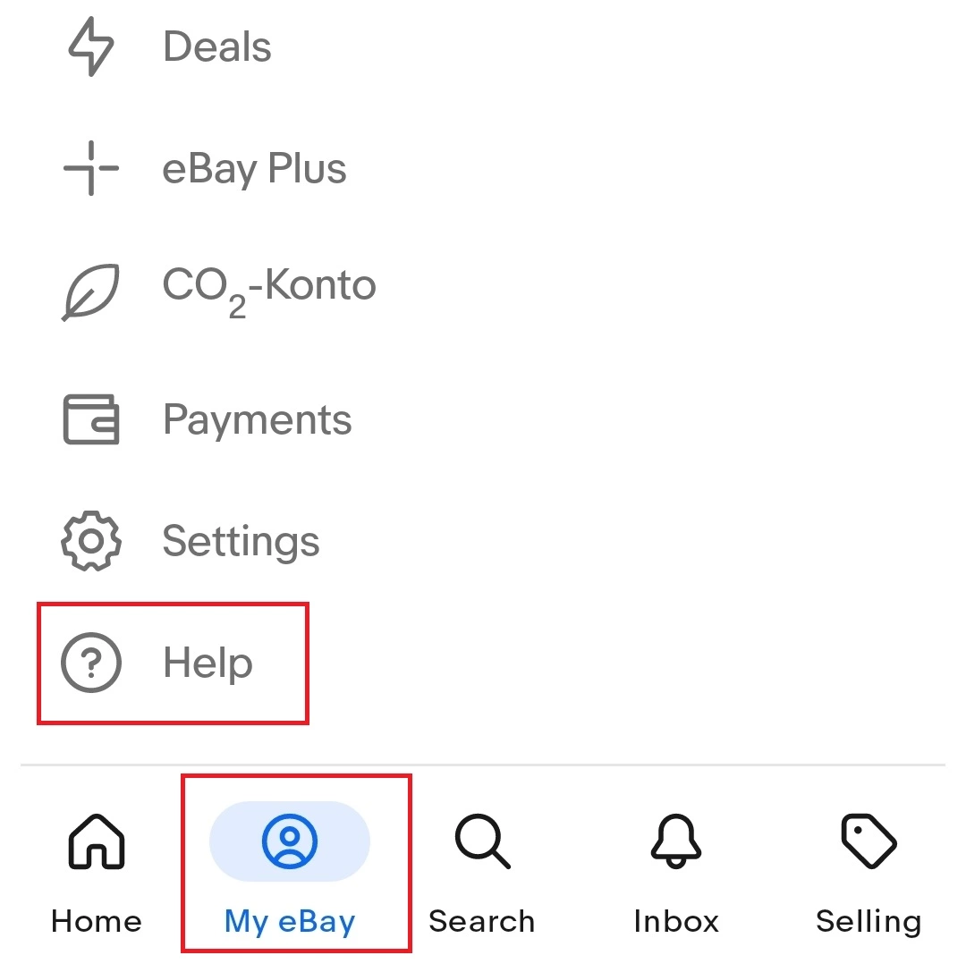 Screenshot des My-eBay-Menüs in der App Bild: Screenshot des My-eBay-Menüs in der App