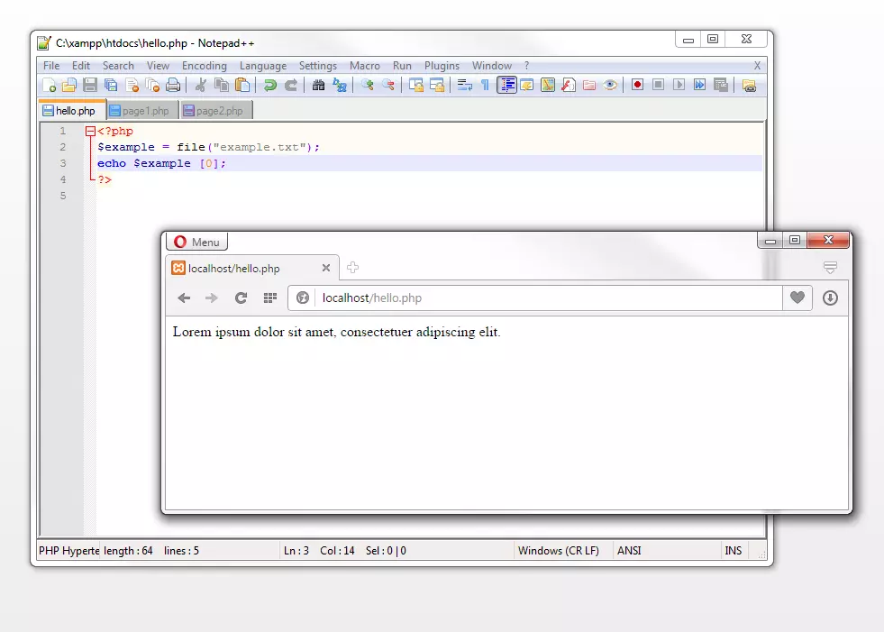 Bild: The file() function in the application