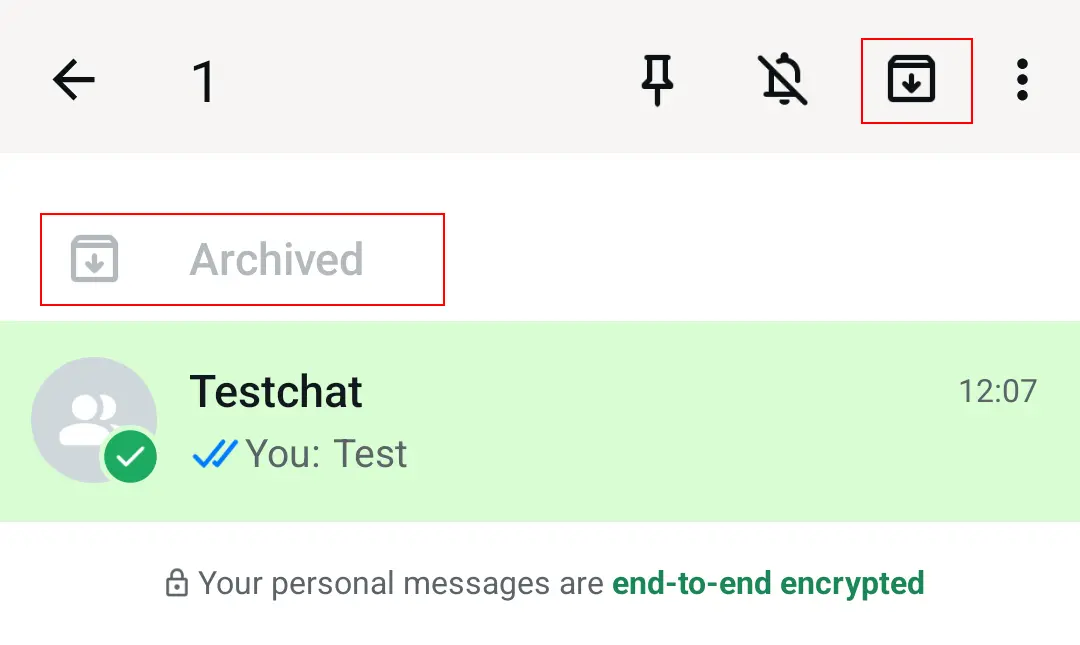 Bild: Android screenshot of archived chats in WhatsApp