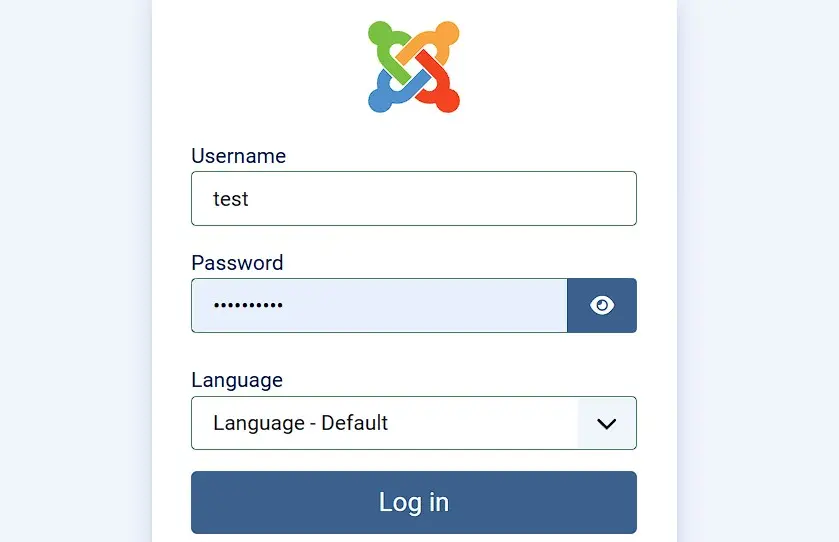 Joomla: Backend Login Window Bild: Joomla: Backend Login Window