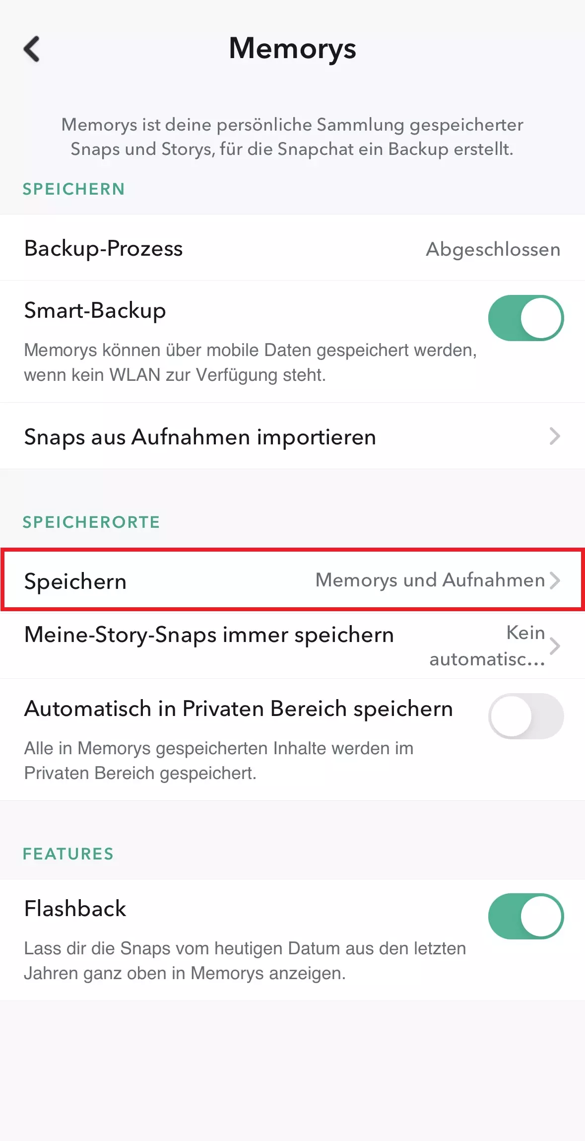 Bild: Speicherort festlegen
