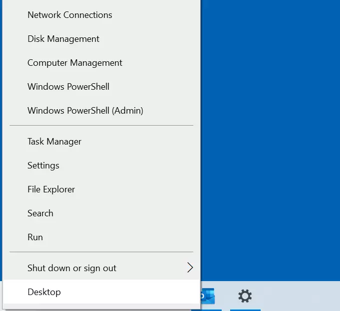 Bild: Windows 10: Quick menu