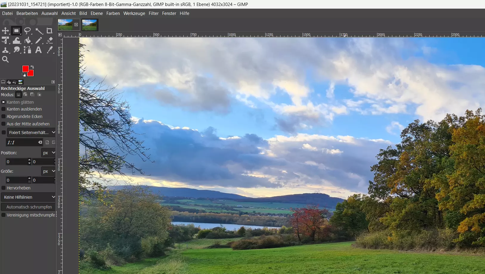 Bild: GIMP Programmoberfläche